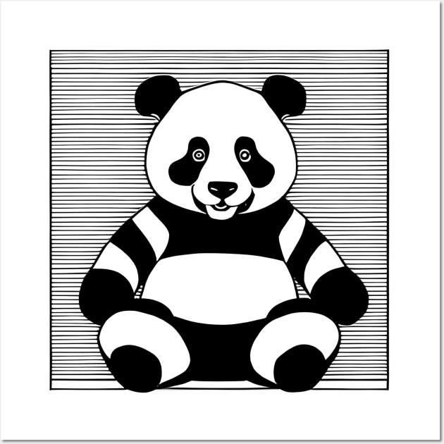 Panda in a Stripes Pullover Wall Art by Kingrocker Clothing